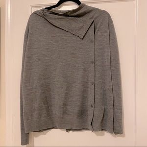 COS gray wool buttoned sweater, size L.